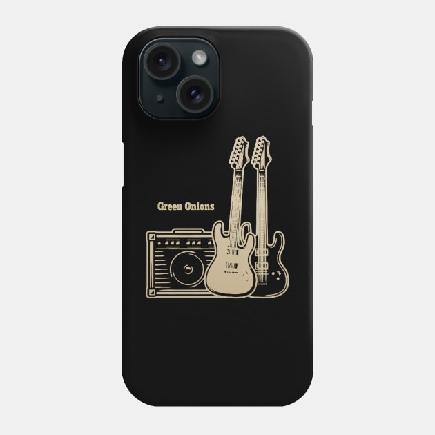 Green Onions Playing With Guitars Phone Case by Stars A Born