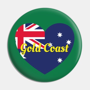 Gold Coast QLD Australia Australian Flag Heart Pin