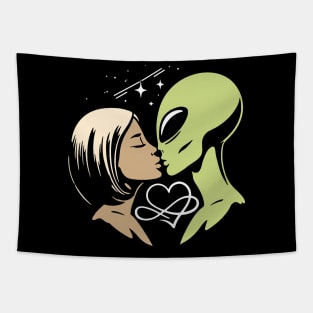 Alien Kissing Human Tapestry