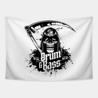 DRUM AND BASS  - DNB Halloween Grim Reaper (black) Tapestry