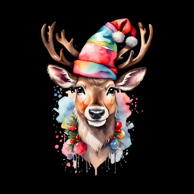 User Reindeer head shirt wearing santa hat by Safaastor