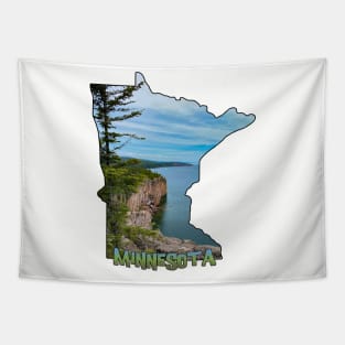 Minnesota State Outline (Palisade Head) Tapestry