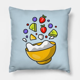 Floating Salad Fruit Cartoon Pillow