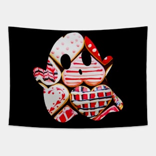 Valentines Heart Cookies Ghost Tapestry