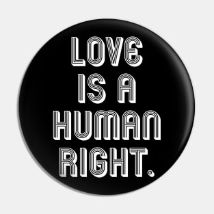 LOVE IS A HUMAN RIGHT. Pin