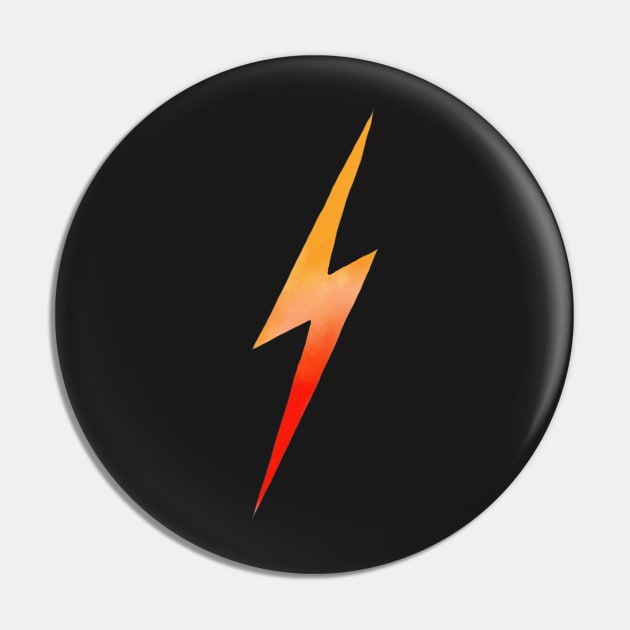 Orange-and-Red Lightning Bolt Pin by noranovak