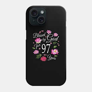 Blessed By God For 97 Lotus Flower 97Th Phone Case