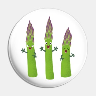 Cute asparagus singing vegetable trio cartoon Pin