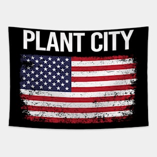 The American Flag Plant City Tapestry