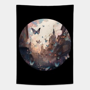 Dark city in a bubble Tapestry