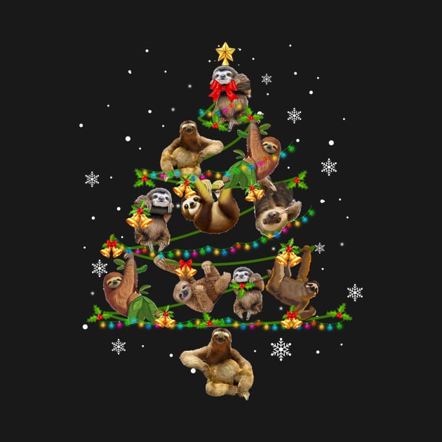 Cute Sloth Christmas Tree Xmas Gift by Simpsonfft