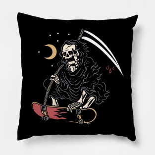 Skate or Die, Skater Skull, Skater Skeleton Pillow