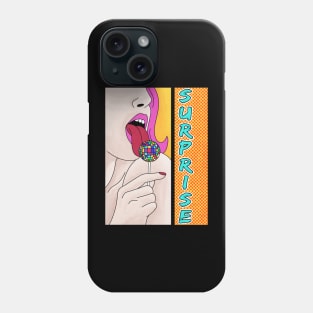 Girl with lolipop disco pop art Phone Case