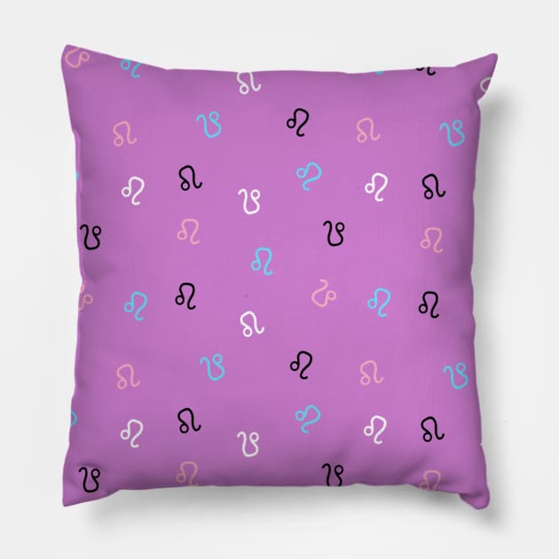 Monogram Leo Horoscope Sign Zodiac Sign Astrology Symbol Pillow by Le Avryl Fleur Boutique