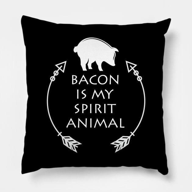 Bacon is my Spirit Animal Funny Pig Pillow by mstory