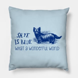 Skye Terrier Dog  Funny Illustration Pillow