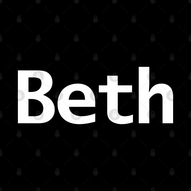 Beth Minimal Typography White Text by ellenhenryart