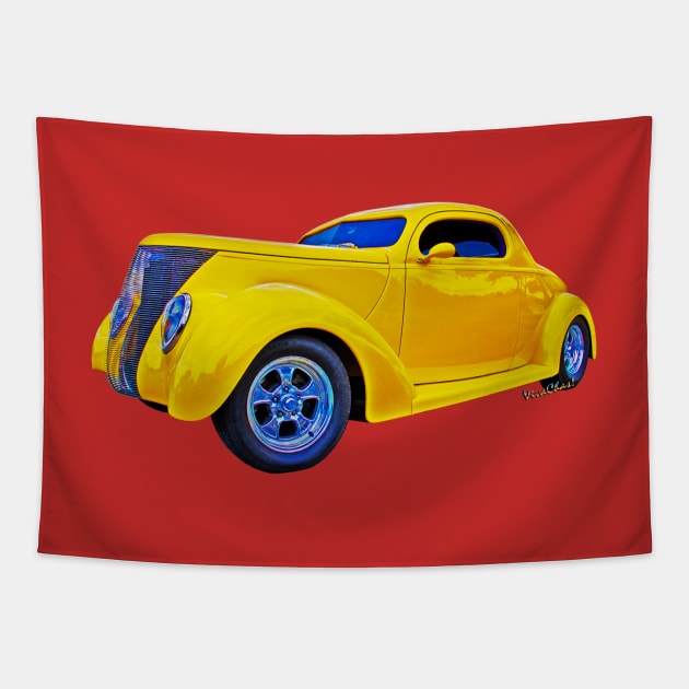 Yellow Ford Coupe Tapestry by vivachas