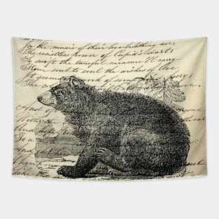 dark academia rustic cabin woodland animal mountain forest grizzly bear Tapestry