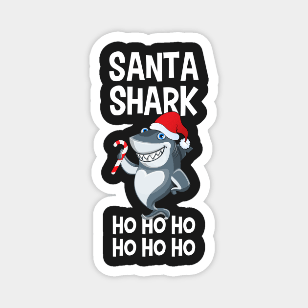 Santa Shark Ho Ho Ho Magnet by CeeGunn