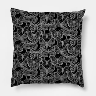 Black and White Butterfly Paradise Pillow