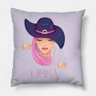 Libra Zodiac Sign Beautiful Girl Pillow