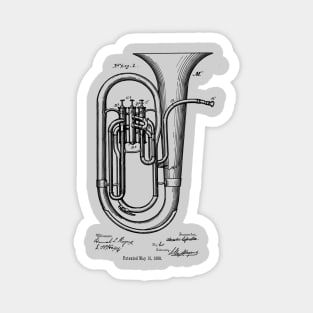 Tuba Instrument Patent Image 1888 Magnet