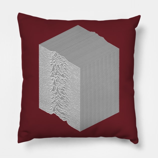 3D Unknown Pleasures Inspired Graphic Design Artwork Pillow by DankFutura