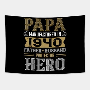 80th Birthday Gift Papa 1940 Father Husband Protector Hero Tapestry