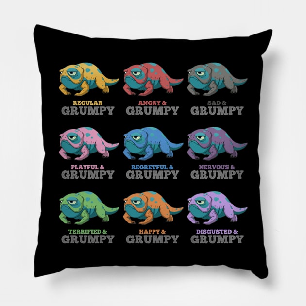 Many Moods of Bait Pillow by RetroFreak