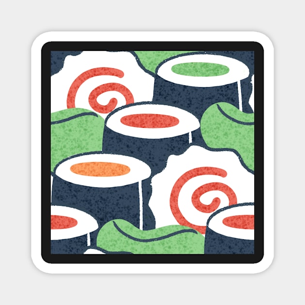 A colorful pattern of sushi Magnet by Karla-Kiky