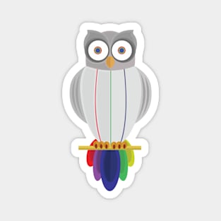 Rainbow Owl Magnet