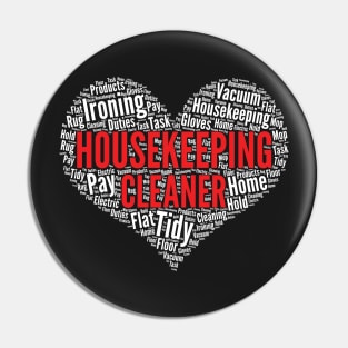 Housekeeping Cleaner Heart Shape Word Cloud Design product Pin