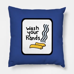 Framed Wash Your Hands Funny Quotes Design Pillow