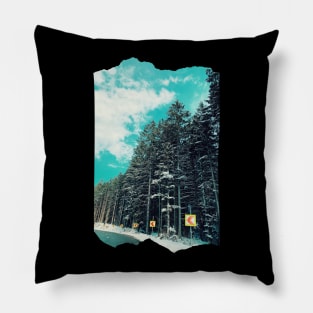 Winter road - Photography collection Pillow