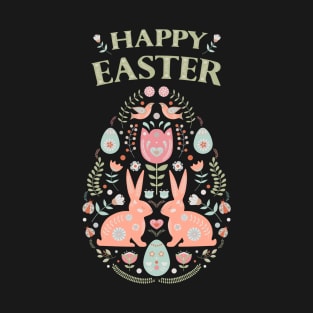 Happy Easter Floral Motifs T-Shirt