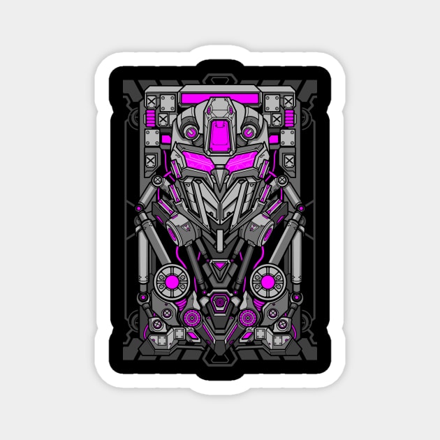 Mecha robot head shield card design Magnet by eleazarion