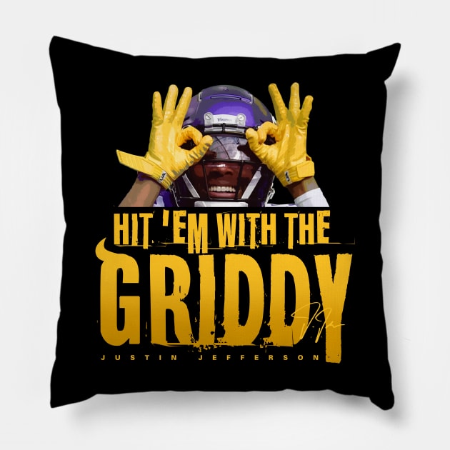 Justin Jefferson Griddy Pillow by Juantamad
