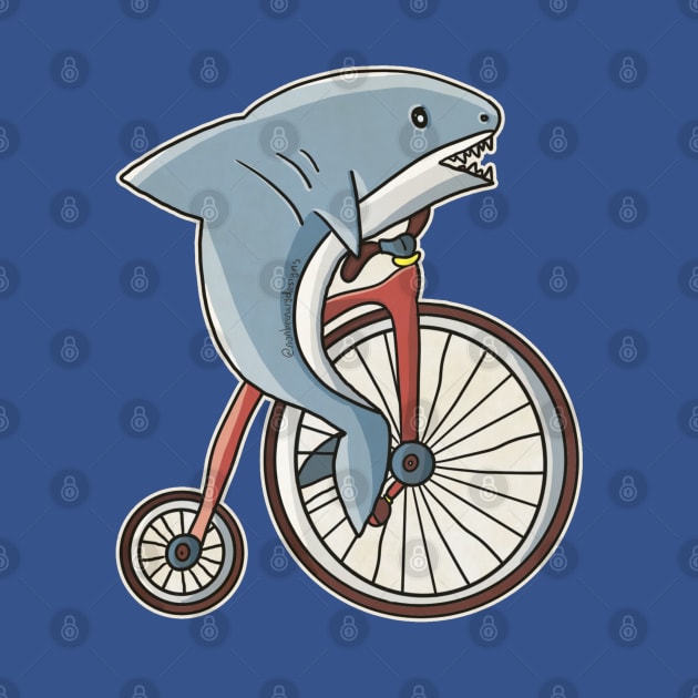 Shark On A Bike by nonbeenarydesigns