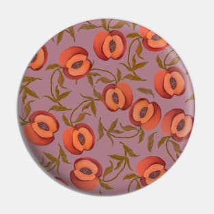 Pattern watercolor peaches, vintage art Pin