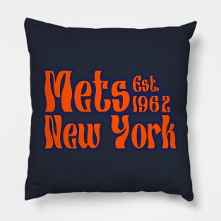 New York Mets / Retro Artwork Pillow
