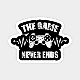 game never ends heartbeat controller gamer quote gaming Magnet