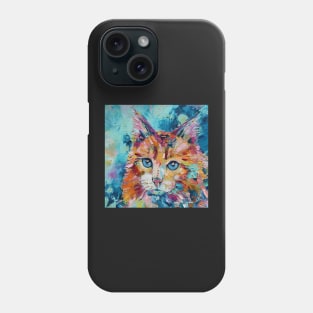Scruffy Cat Oil Painting Phone Case