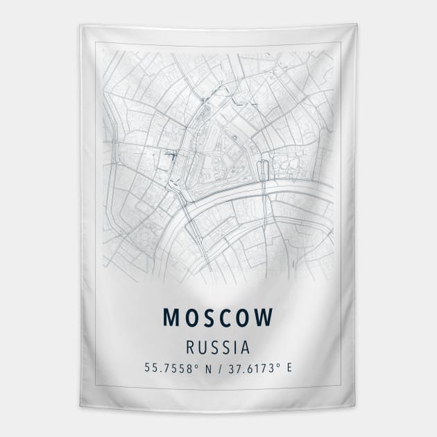 moscow russia map Tapestry by boy cartograph