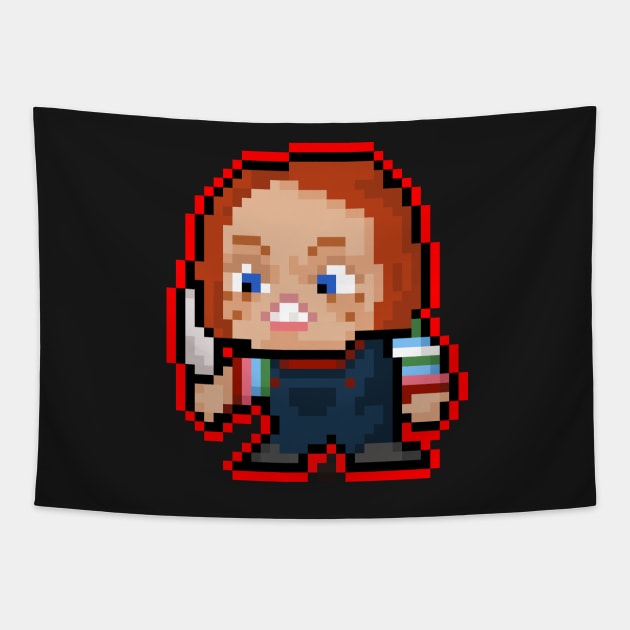 Pixel Chucky Tapestry by RetroPixelWorld