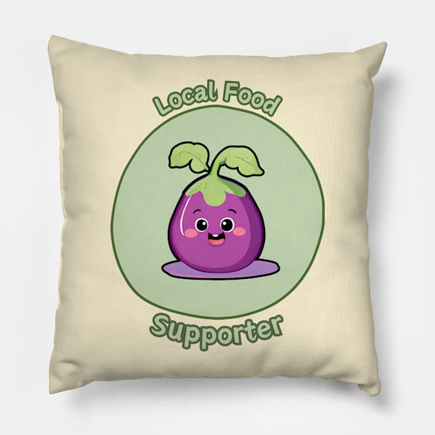 Local Food Supporter - Eggplant Pillow by Craftix Design