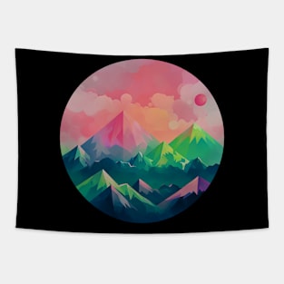 Nature's Kaleidoscope: Contemporary Mountain Prints Tapestry