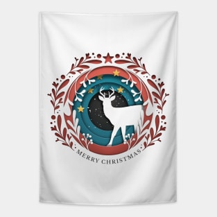 Merry Christmas Artistic Winter scene Tapestry