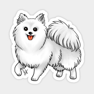 Dog - Pomeranian - White Magnet