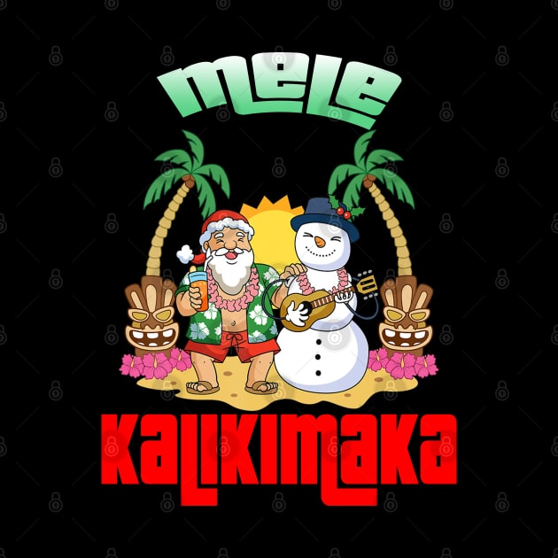 Mele Kalikimaka Christmas Santa Shaka Hawaii by intelus